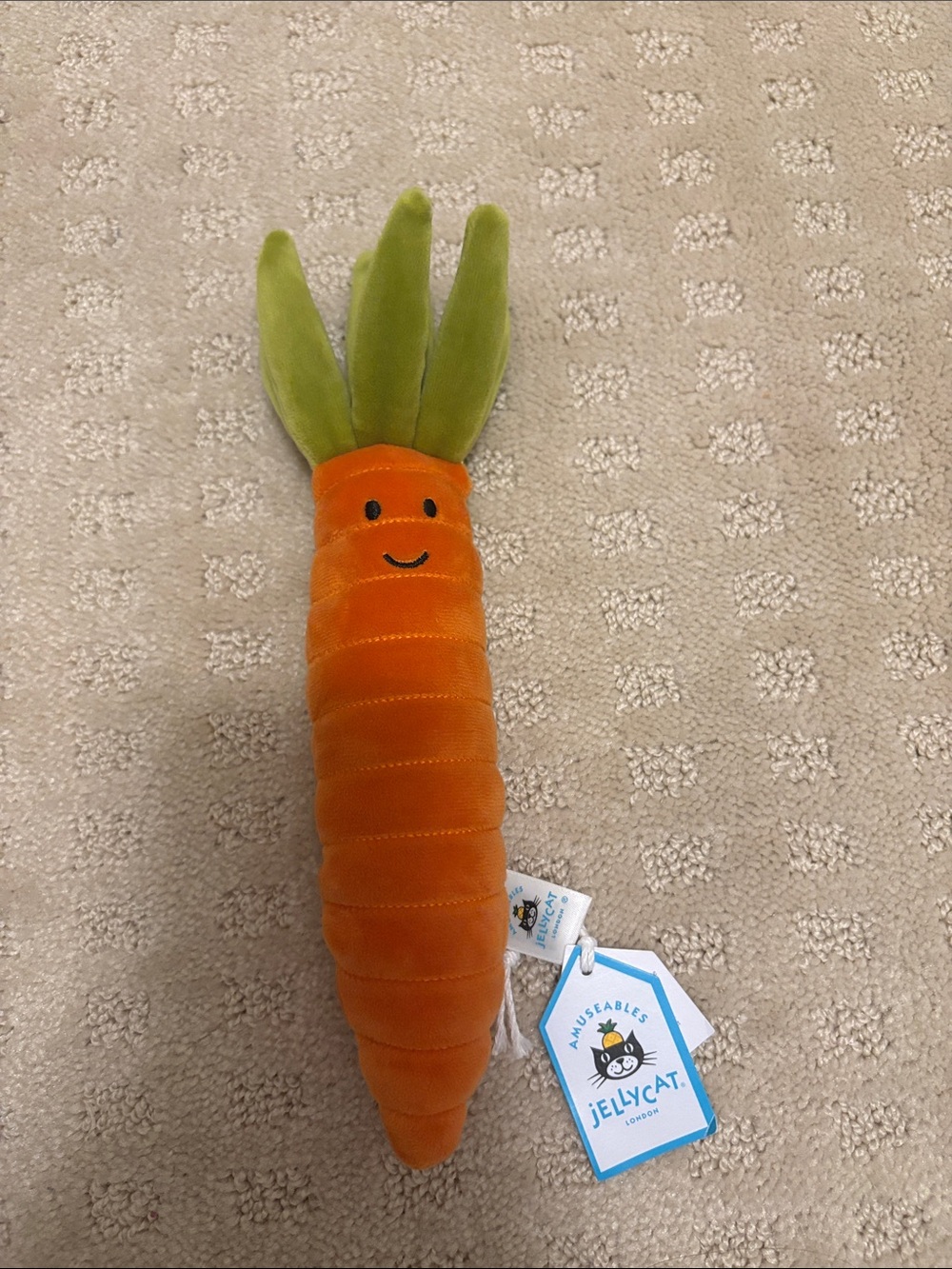 Jellycat Orange Carrot Plush with Green Top
